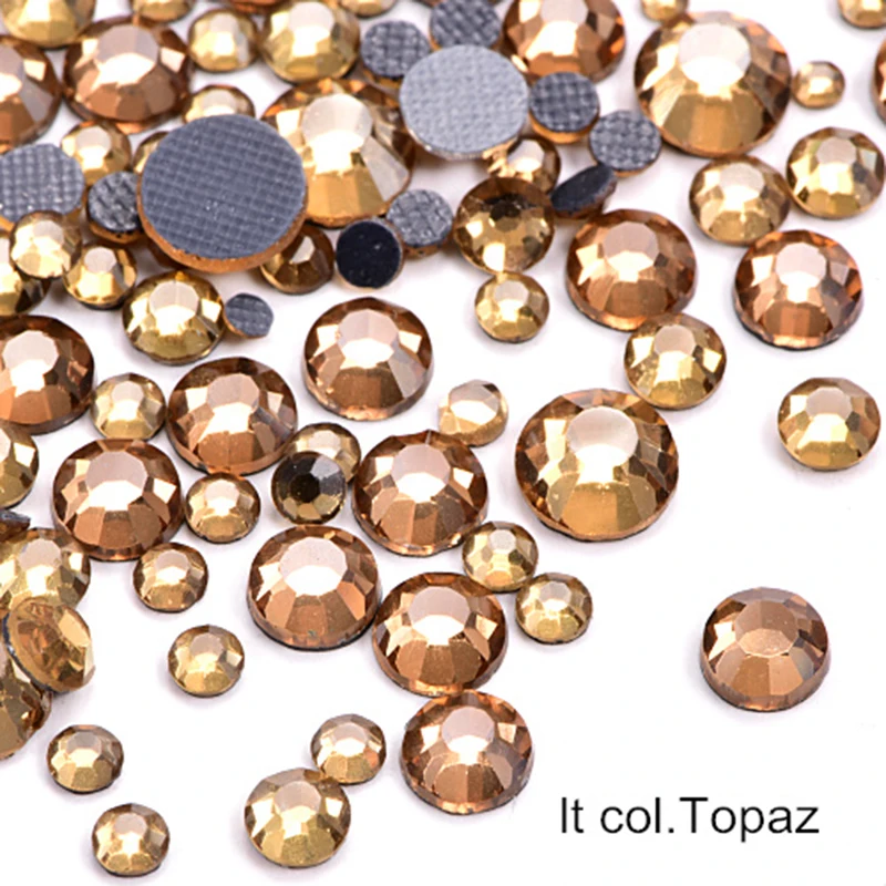 

TC Wholesale SS6-SS20 95-950 Gross Topaz Hot Fix Rhinestones DMC Crystal Flatback Iron-on for Clothing Decorations Accessories