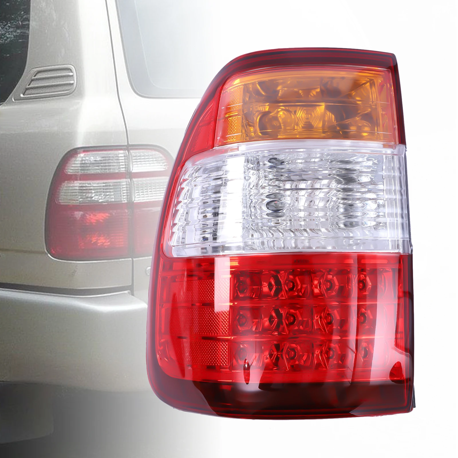 [Left Side OR Right Side] For Toyota Land Cruiser 1998-2007 1 Pair Outer Rear Tail Lights LED