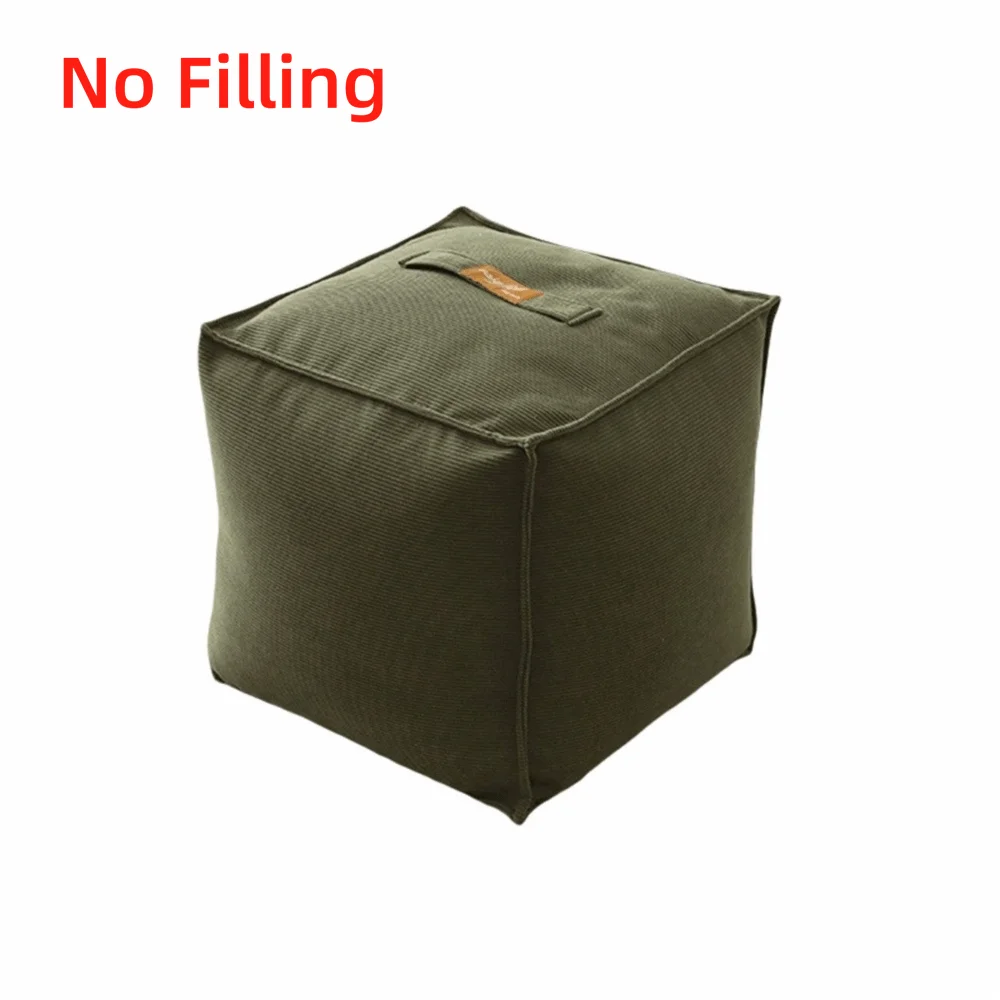 No Filling Seat Cushion Cover Large Capacity Square Sofa Stool Cover Soft With Handle Clothes Storage Bag Living Room