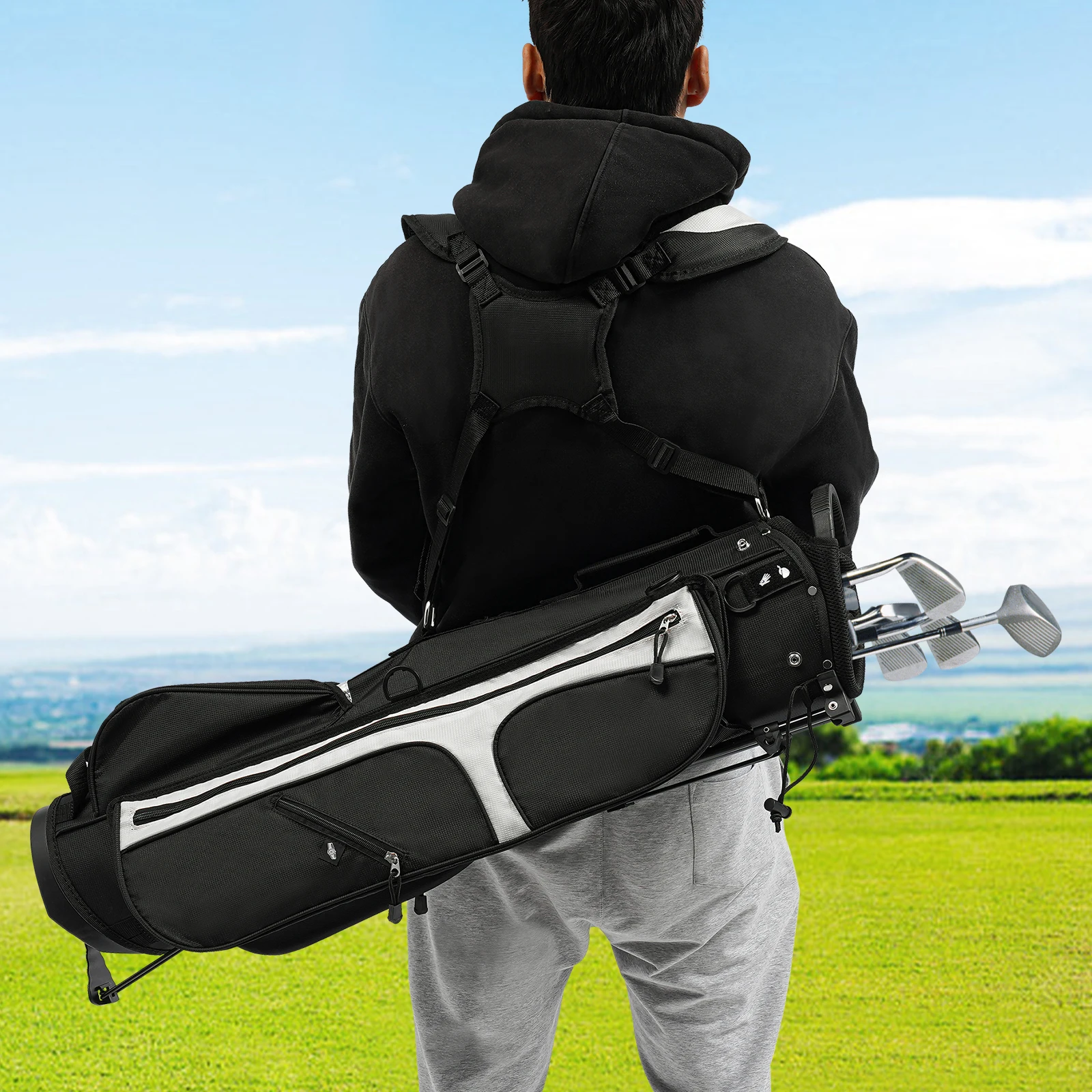 

Golf Stand Bag, Portable Golf Stand Bag, Golf Stand Bag with Shoulder Strap