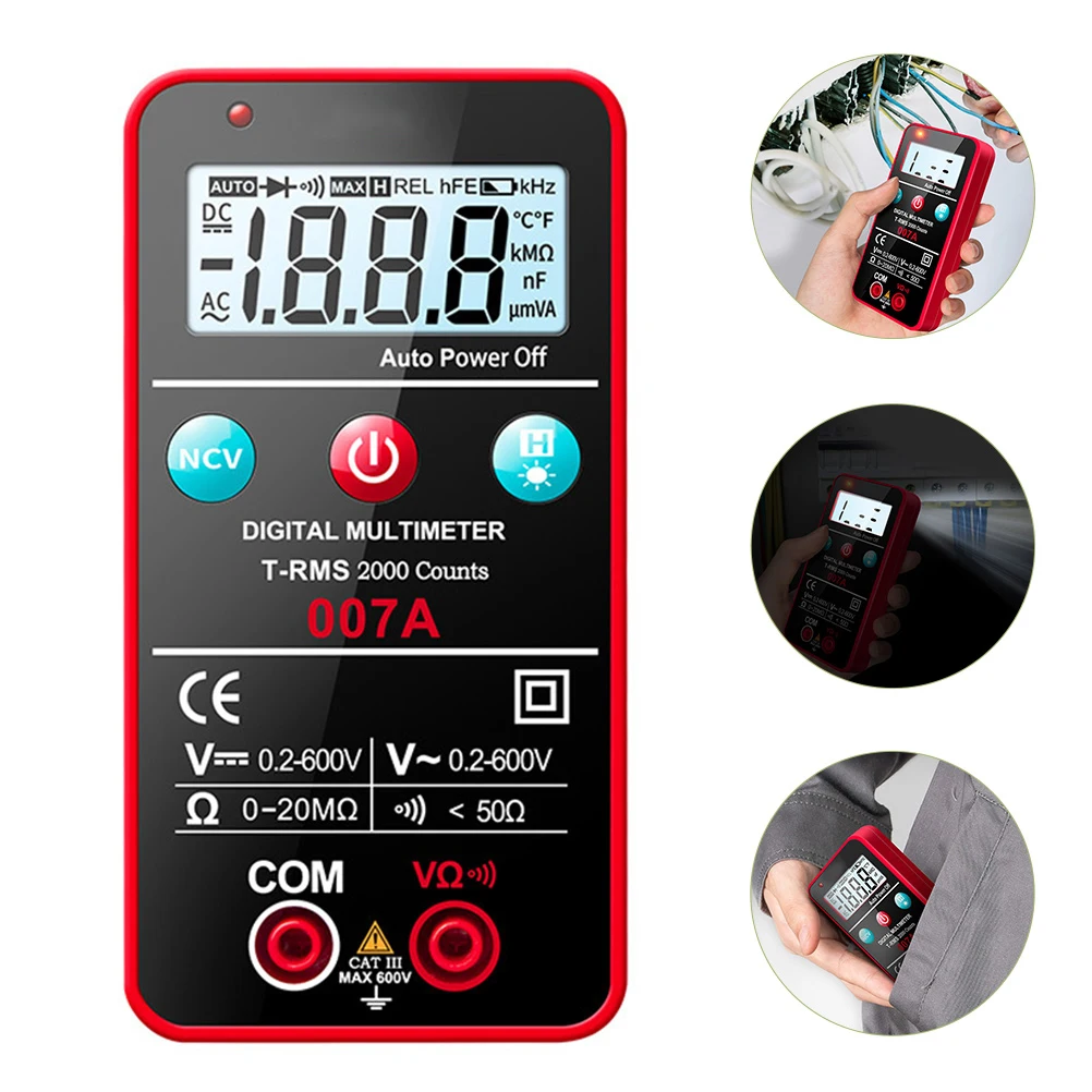 

Digital Multimeter Pen Style Voltage Current Resistance Tester with Backlit and Voltage Detection Sensor for Dark
