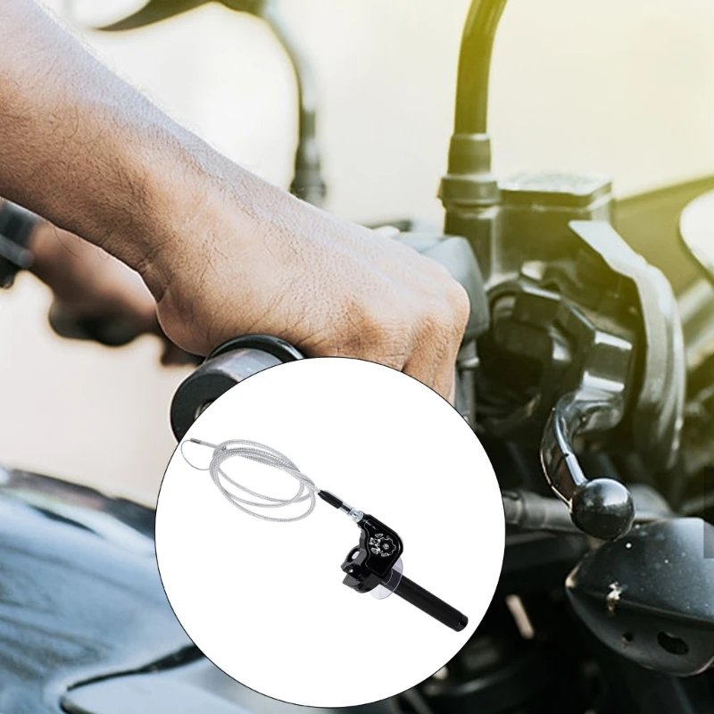 

H3CE Anti Corrosion Smooth Control Twist Throttle Fit for Dirt Bikes Scooters 175mm Length Aluminum Grip With Cable Included