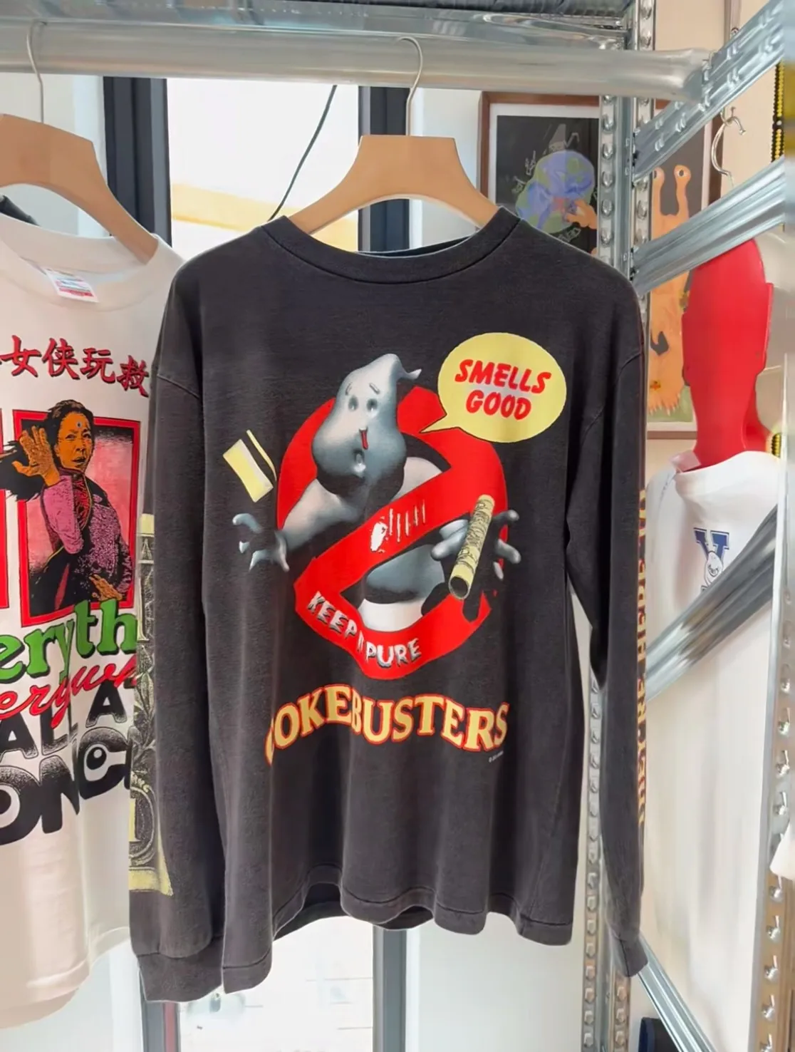 

Thai Style Homeward Bound Prank Cokebusters Long Sleeve T-Shirt Unisex Trendy Cotton round Neck Cartoon Print Casual Top