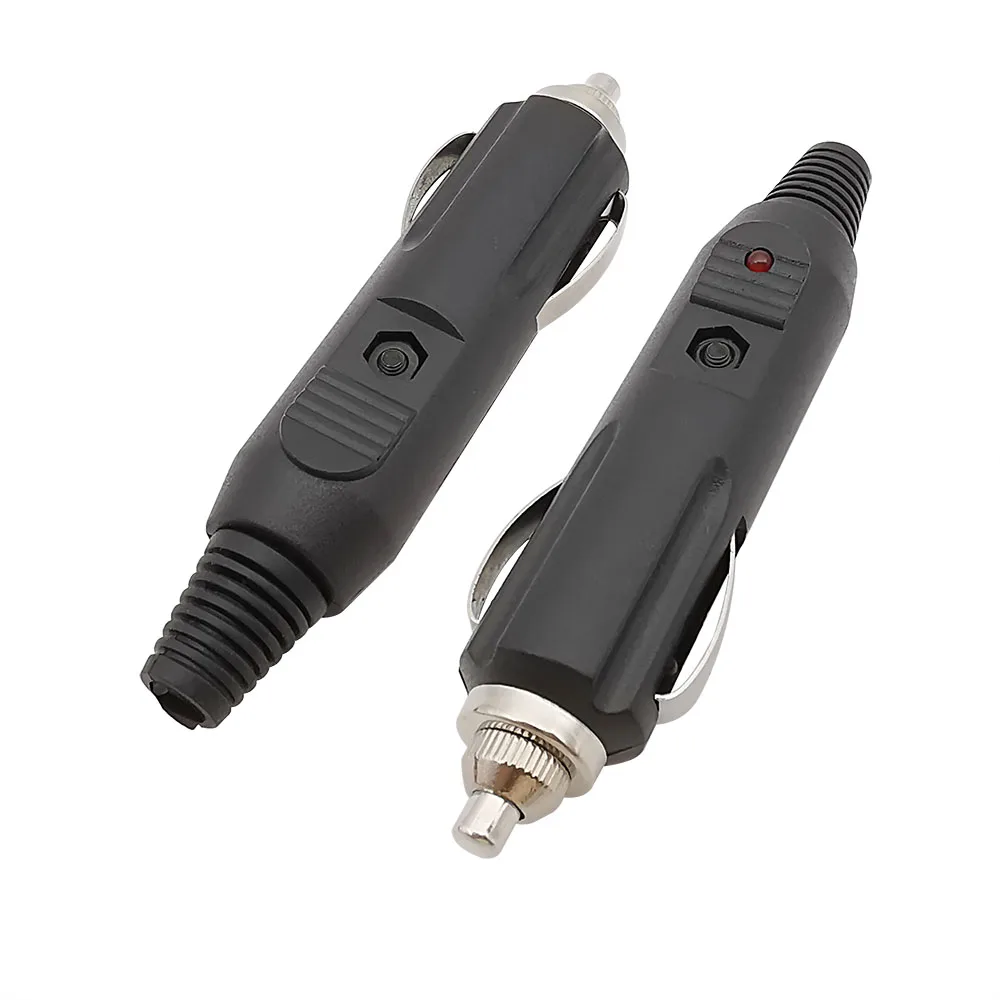 1/2/5Pcs 12V Auto Male Car Cigarette Lighter LED Socket Plug Connector Adapter For Car/Van Vehicle Motor Car Accessories