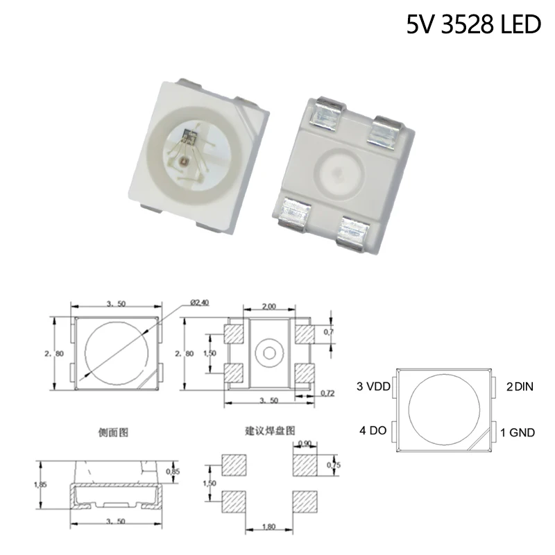 Ws2812b 5v Ws2812 5050 3528 4020 1204 1209 0807 2020 Mini Smd Led رقاقة عنونة بكسل رقمي Rgb كامل اللون Led ديود مصباح