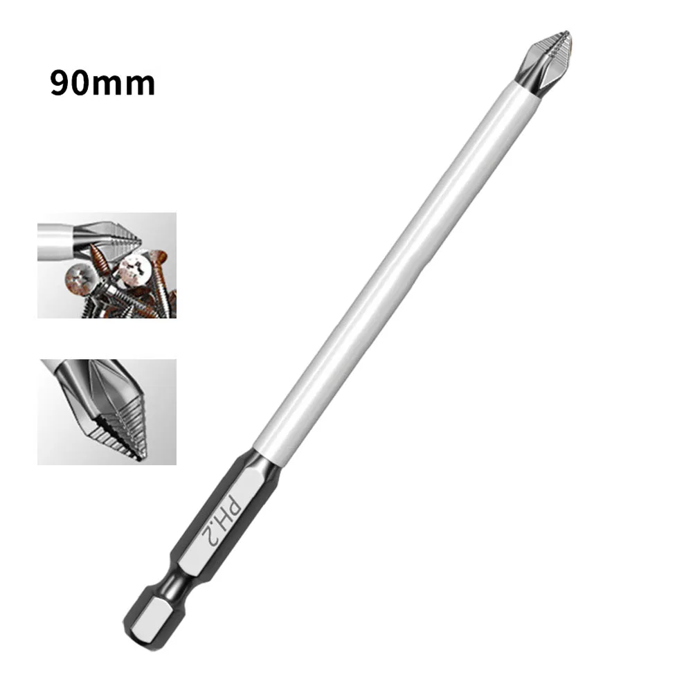 Cross Screwdriver Hex Shank Bits Screwdriver Bits Home Shop Non-Slip Cross Alloy Steel Anti-impact Magnetism PH2 Type Bit image 5
