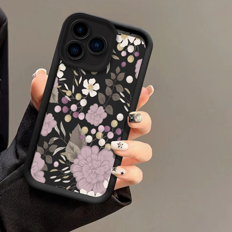 حافظة لهاتف شاومي بوكو C65 C61 C55 C51 M4 M3 Pro M2 C50 C40 C31 M7 4G M6 Plus M5S غطاء مقاوم للصدمات على شكل زهرة سيليكون غير لامع