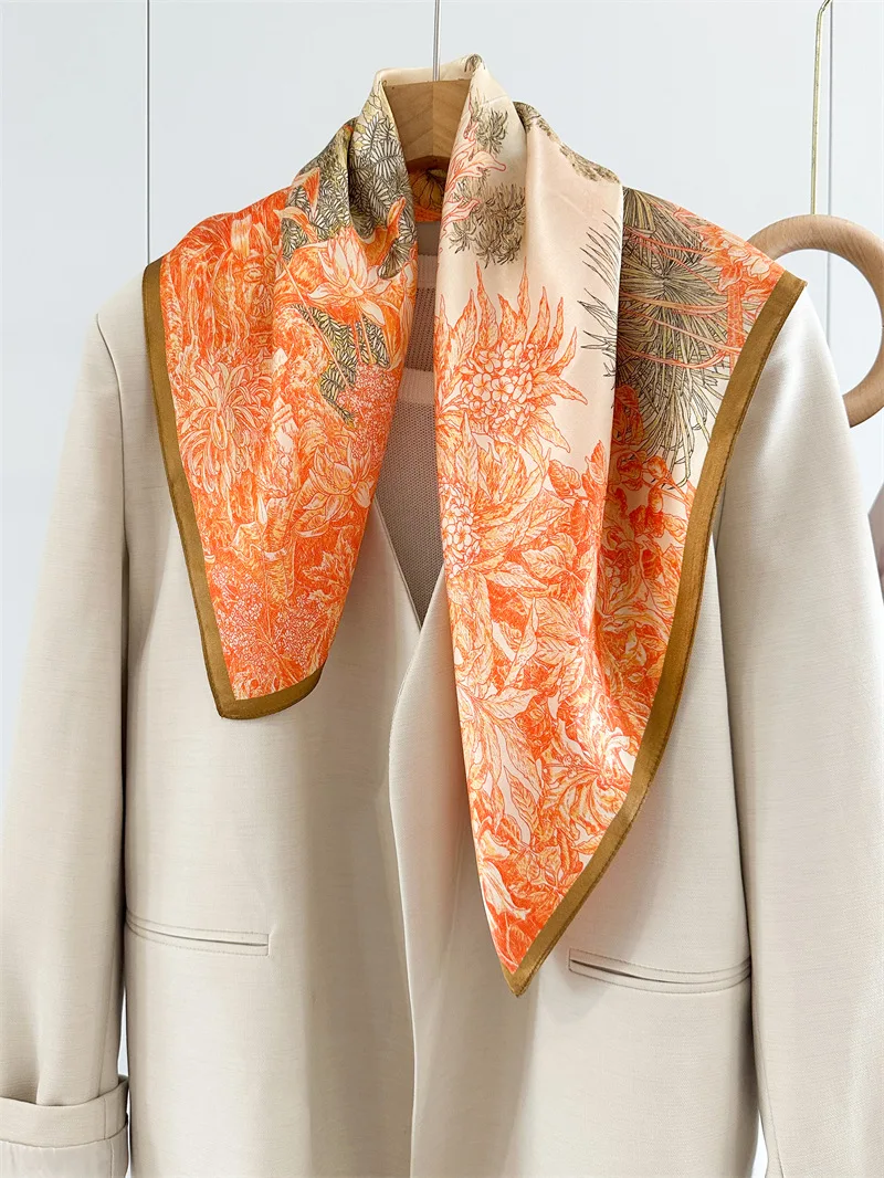 

Soft Silk Scarf Women Mulberry Shawls Foulards Femme Luxury Designers Head Bag Bandana Belt Neck Accessories Gift