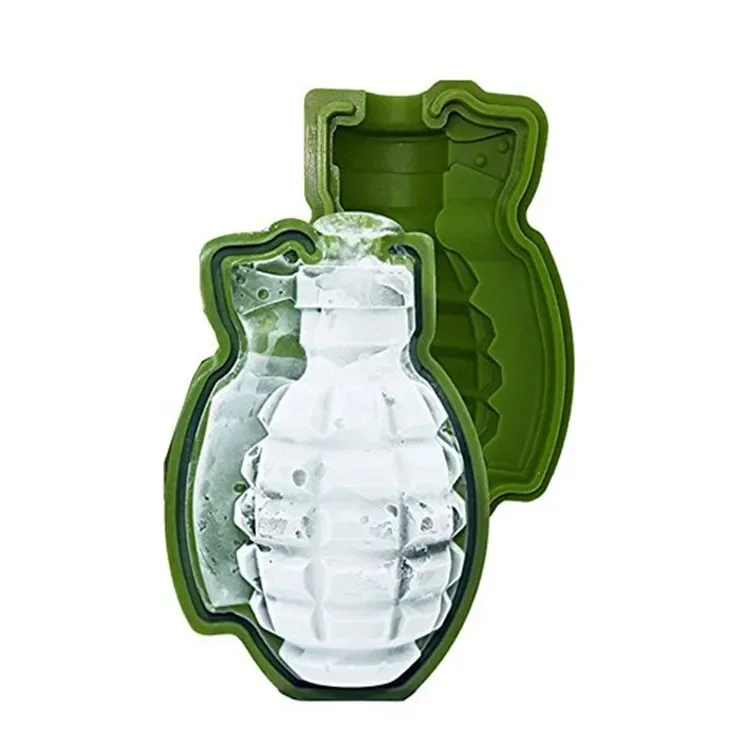 3D Grenade Shape Ice Cube Mold Freez Box Whiskey Silicone Ice Machine Bar Accessoires Cake Decorating Tools Chocolate Fondant