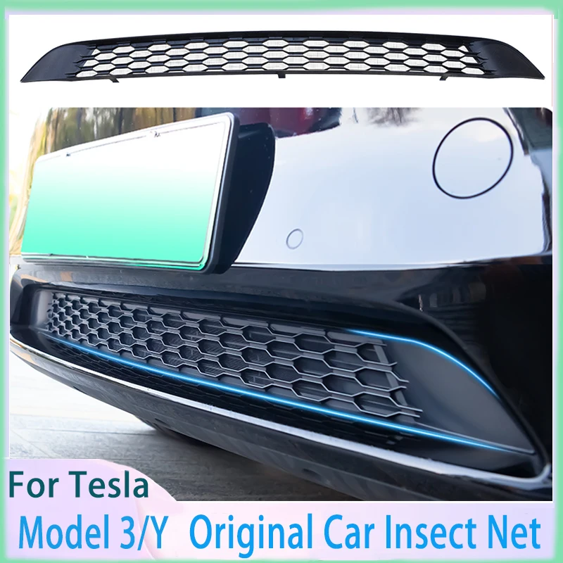 For Tesla 2017-2022 Model 3 Model Y Car Lower Bumper Insect Net Anti Dust Inner Cover Original Car Bug Net Bug repellant leaves