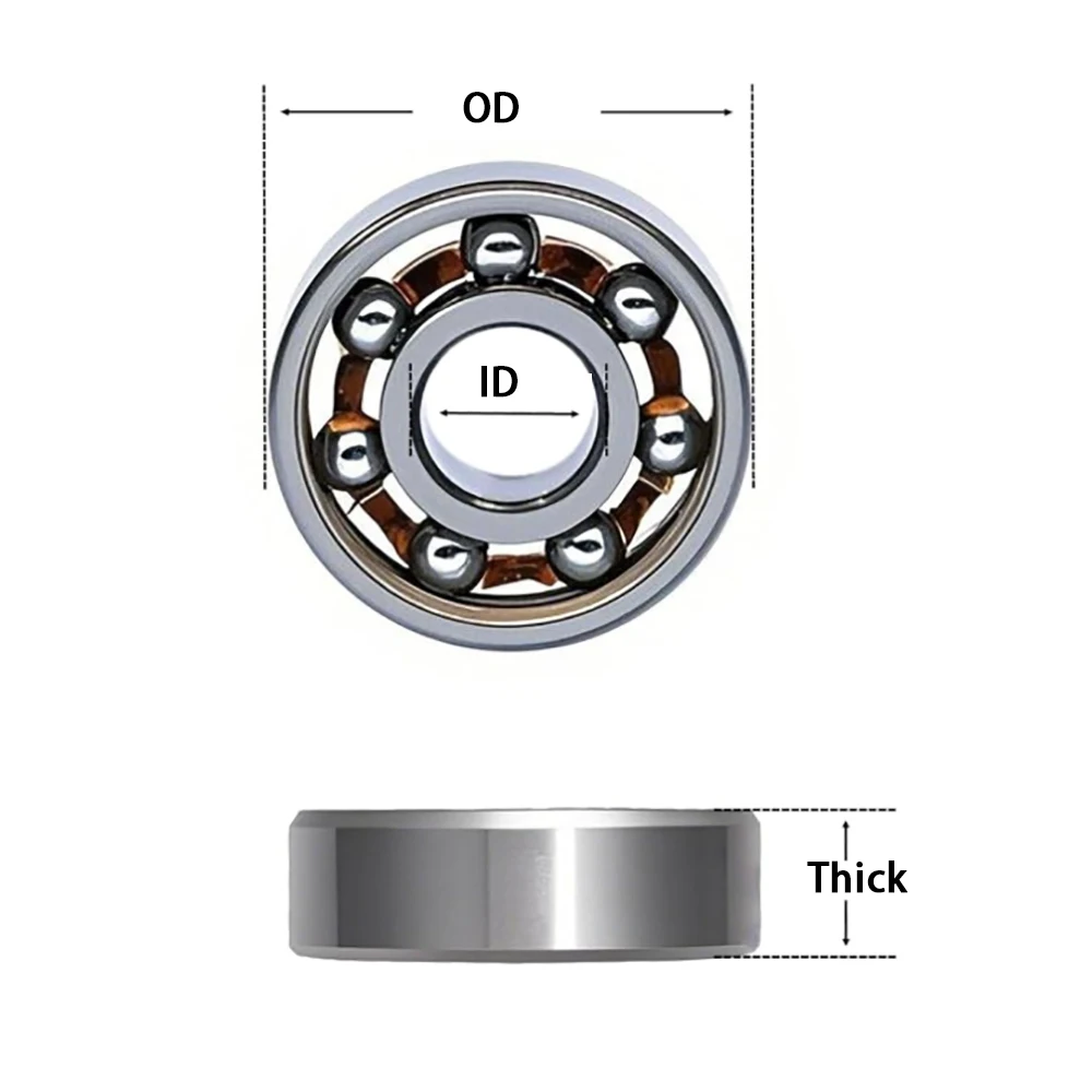 2 pcs Deep Groove Ball Bearings 8mm 9mm 10mm 11mm 12mm Deep Groove Ball Bearing, Open Type, No Seals
