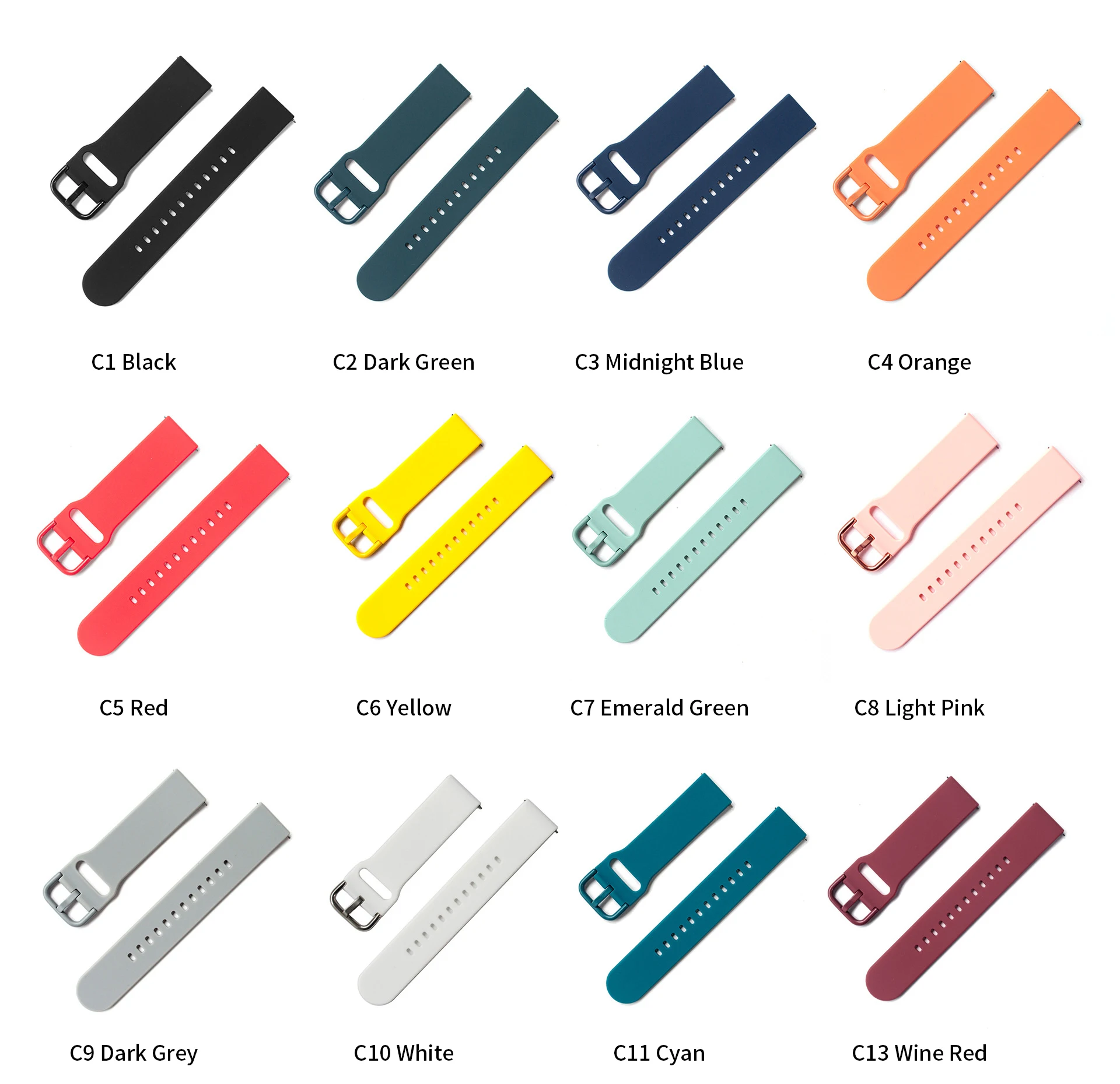 สายซิลิโคนสำหรับ Samsung Galaxy นาฬิกา Active Sport 20มม.22มม.