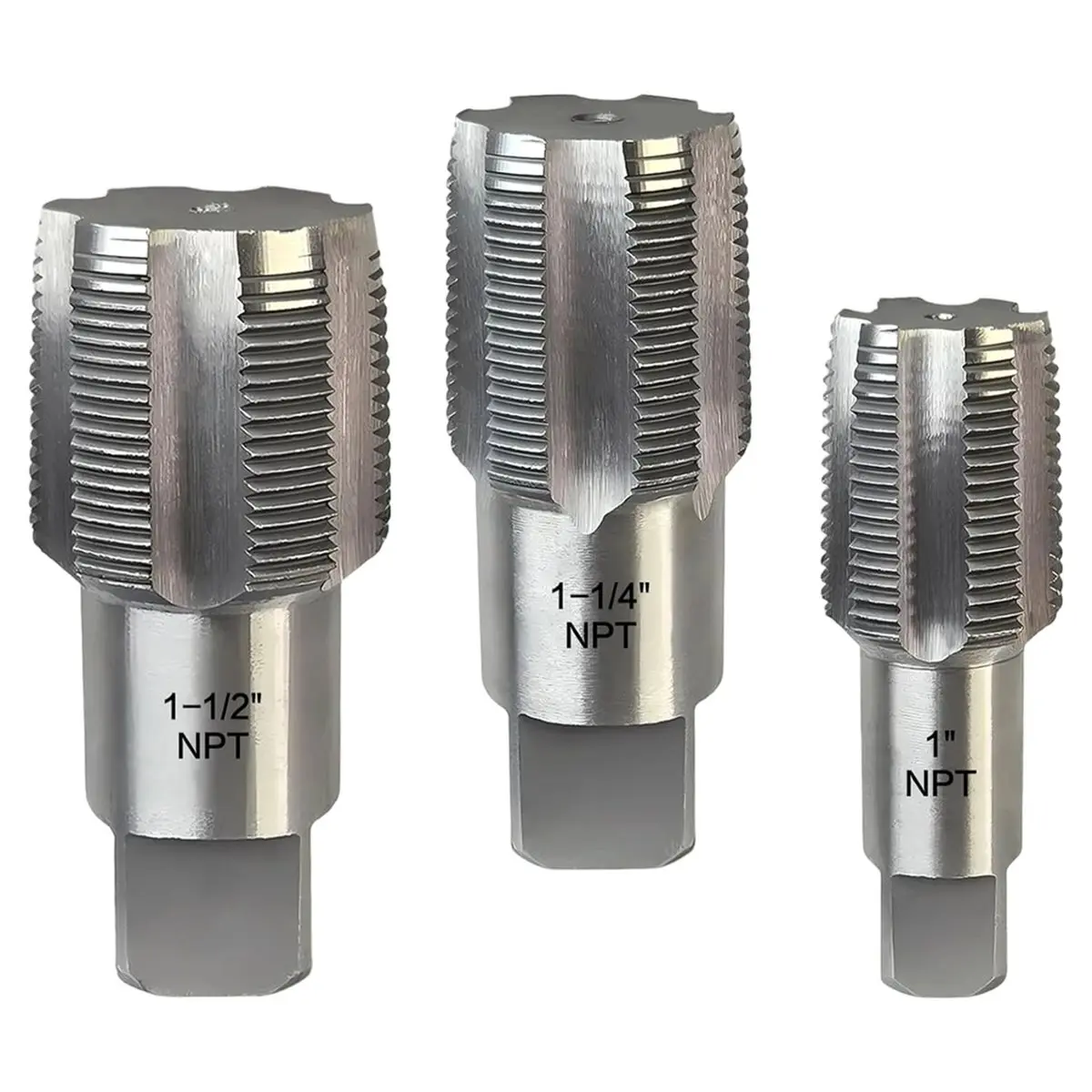 Promotion 3-Piece NPT Pipe Tap Set, Carbon Steel Tap Set, Capable of Machining Smooth and Precise Threads.