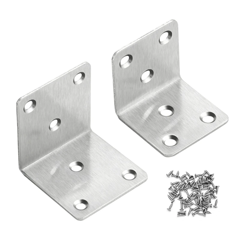 L-förmiges Stahl-Eckstützen-Set mit Schrauben für die Reparatur von Schrankverbindungen, Regalstützen und Arbeiten an Möbelecken – Detail 1