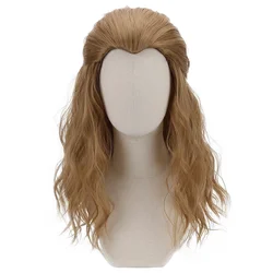 Brown Blonde Long Wavy Cosplay Synthetic Hair Heat Resistant Wigs for Men Party Costume Halloween   Comic Movie Thor