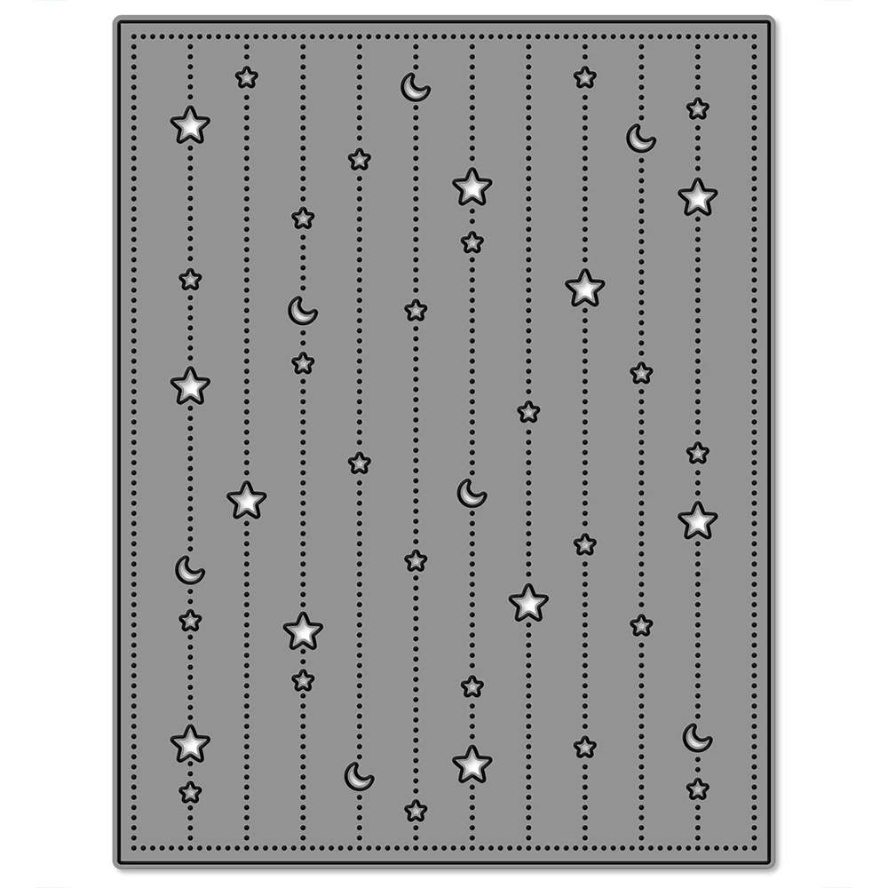 

Dotted Moon and Stars Backdrop Metal Cutting Dies Embossing Diecut 2025 New for Diy Card Making Scrapbooking Crafting Supplies