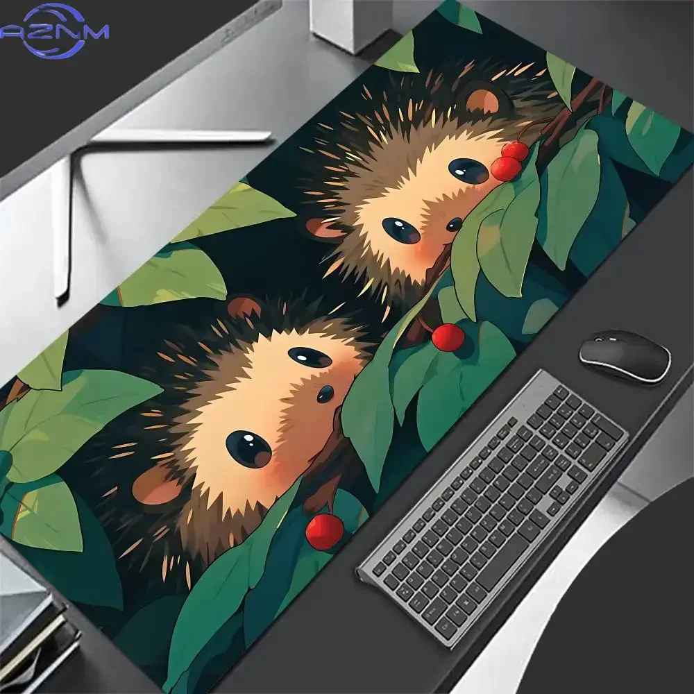 Cute Hedgehog Berry Cartoon Mouse Pad Large Computer Office Game Table Mat Rubber Anti-slip Stitched Keyboard Mat  Desk Pad
