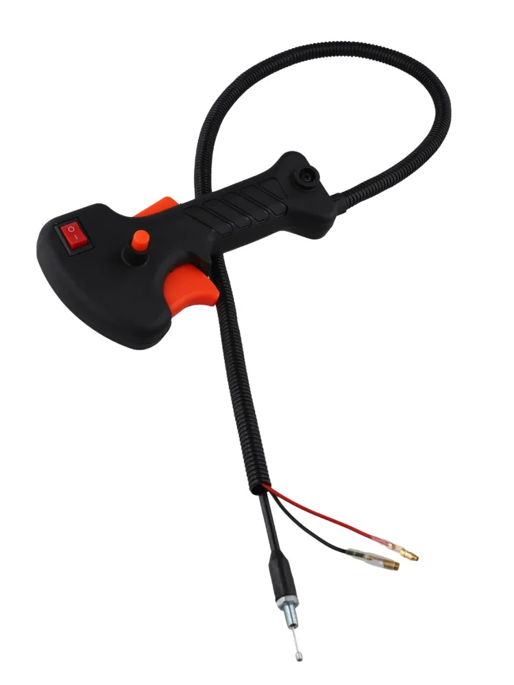 Conjunto Manual do Interruptor do Punho do Acelerador 80cm para Cortador de Escova a Gasolina Aparador de Grama Tubo Cabos de Gatilho do Acelerador