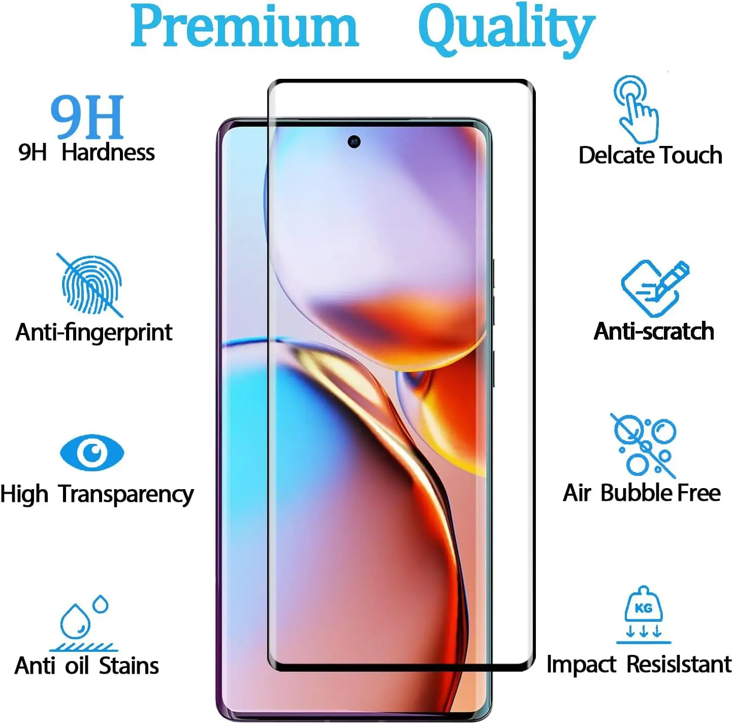 Full Coverage Tempered Glass Screen Protector for infinix Hot 50 Pro Plus,3D Curved HD Anti-Scratch Screen Protector Hot50Pro+