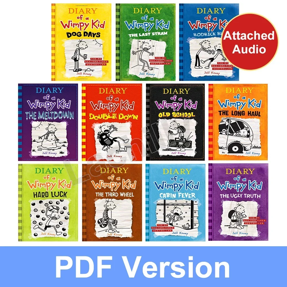 11 books/set Diary of a Wimpy Kid Inspirational growth Bestsellers Novels Humorous comic book