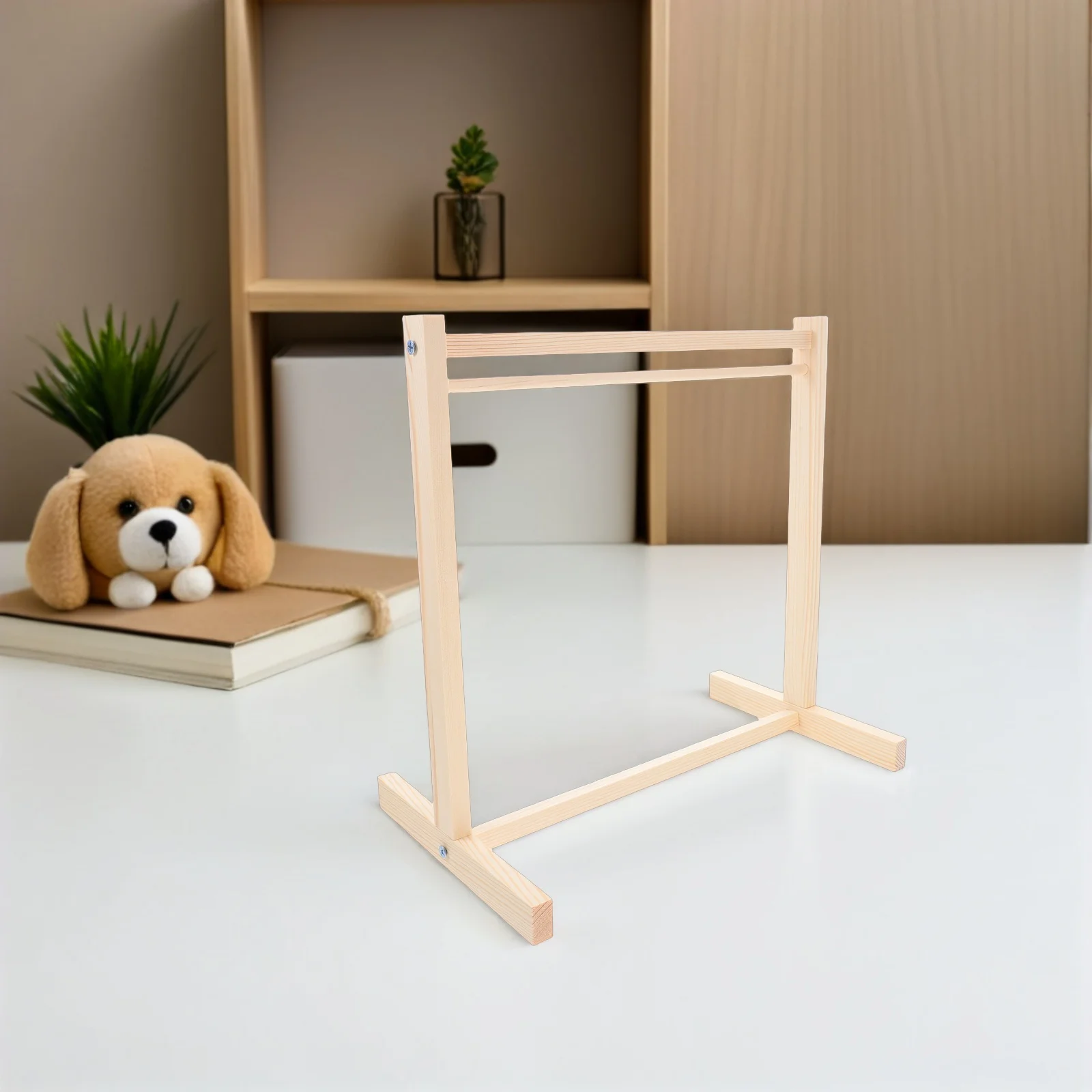 1 conjunto de rack de roupas de madeira elegante em miniatura cabide organizador de armazenamento acessório de guarda-roupa para exibição de móveis de casa de bonecas