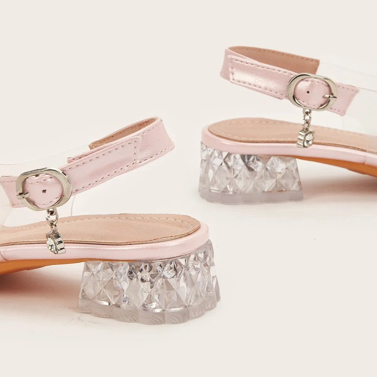 Children's Wedding Dress High Heels 2025 Summer New Girls princess Thick Heel Beaded Bow Sandals Crystal Heel Fish Mouth Sandals - view 4