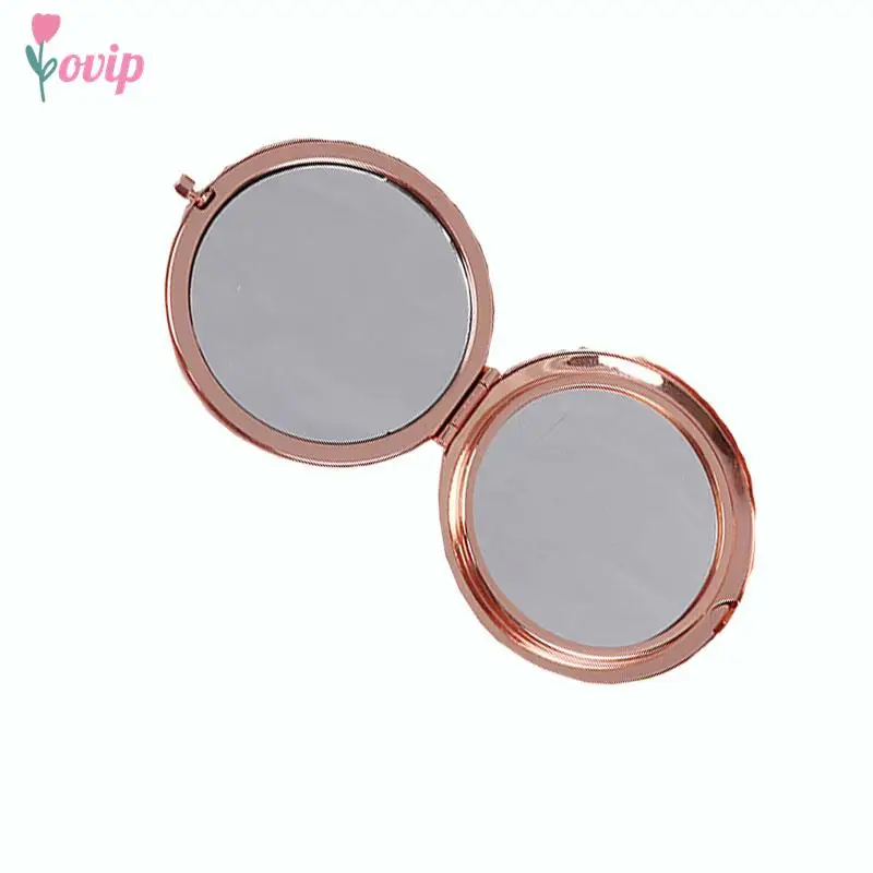 Make Up Vintage Flower Print Mini Cosmetic Mirror Portable Round Folded Compact Pocket Mirror Cosmetic Magnifying Makeup Mirrors