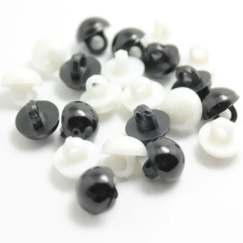 20PCS Solid Eyes Black Plastic Safety Eyes for Bear Doll Puppet Plush Animal Doll Toy Eye Nose Animal Sewing Button Accessories