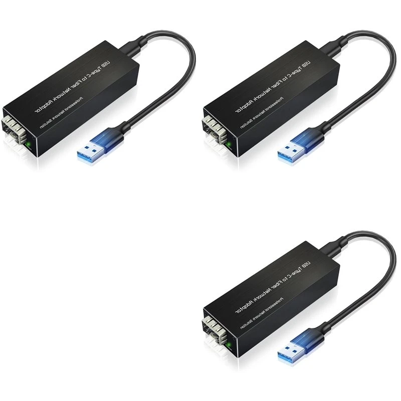AU61-3X USB-C To SFP Gigabit Ethernet Adapter USB3.0 Type-C To 100/1000Base-X SFP Network Card