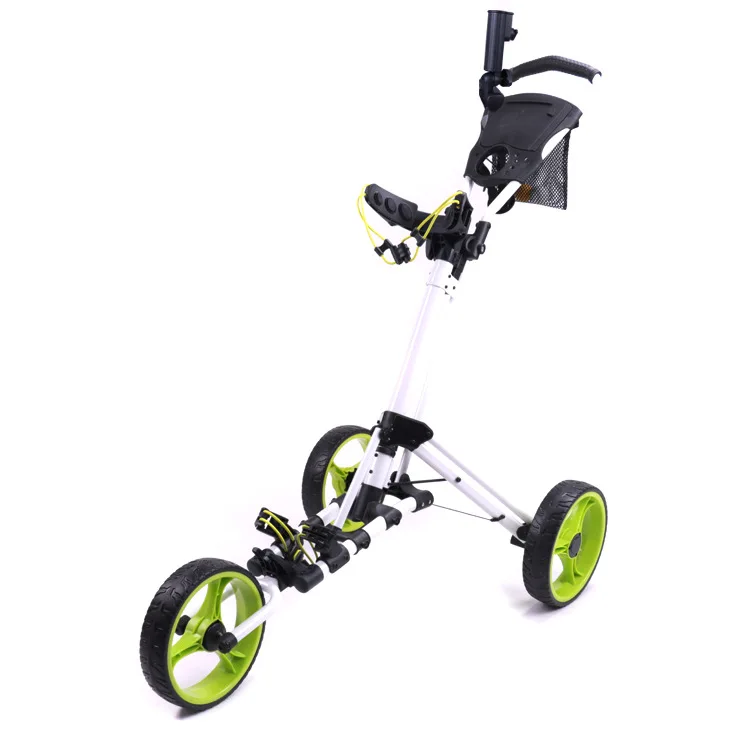 Lotusflower STY315 3-Wheel Aluminum Golf Cart Foldable Lightweight Golf Trolley with Storage