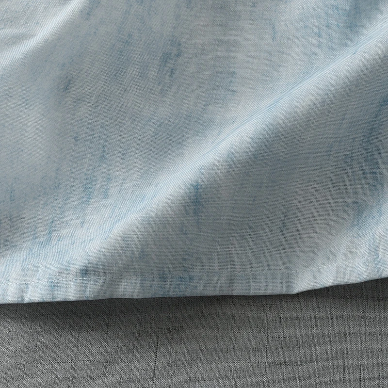 Tie Dye Blue Cotton Linen Long Wrap Kimono Shirt Blouse For Woman Long Sleeve Cover Up Cardigan Chinese Style Tradition Clothing view 5