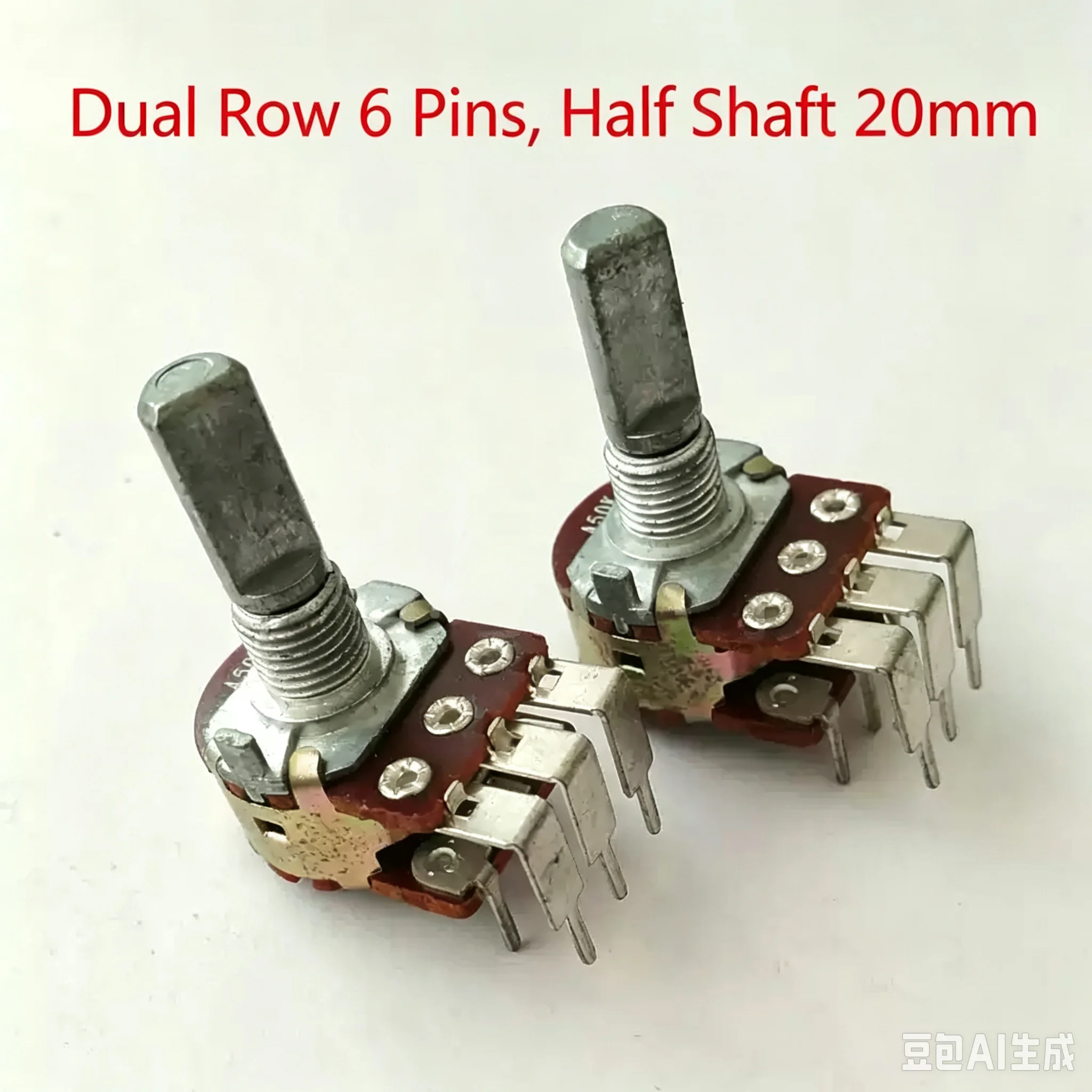 Suitable for ZJC16 Dual‑Gang Outer Bent‑Pin Vertical Stereo Volume Potentiometer AB10K 20K 50K 100K