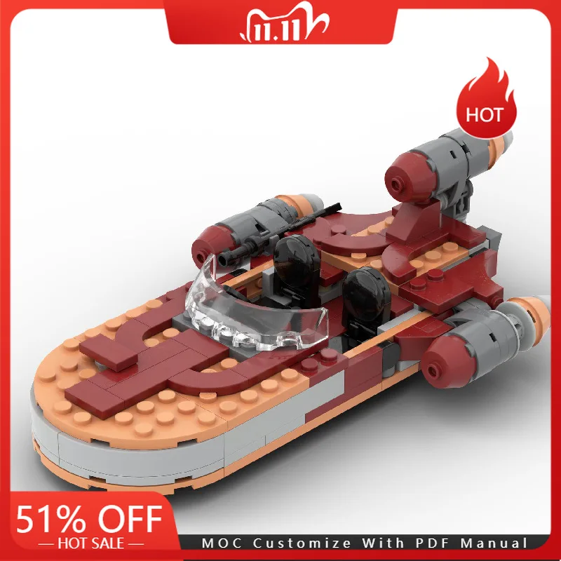 

199 PCS MOC Star Battle Red Speeder Model Building Blocks Bricks DIY Creative Assembly Educational Toys Birthday Christmas Gifts