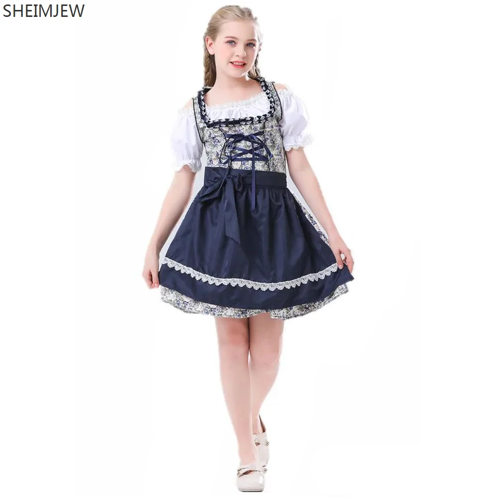 

German Bavarian Ethnic Dresses Children's Oktoberfest Costume June 1st Children's Day Dancewear Kids Beer Girl Cospaly Dress