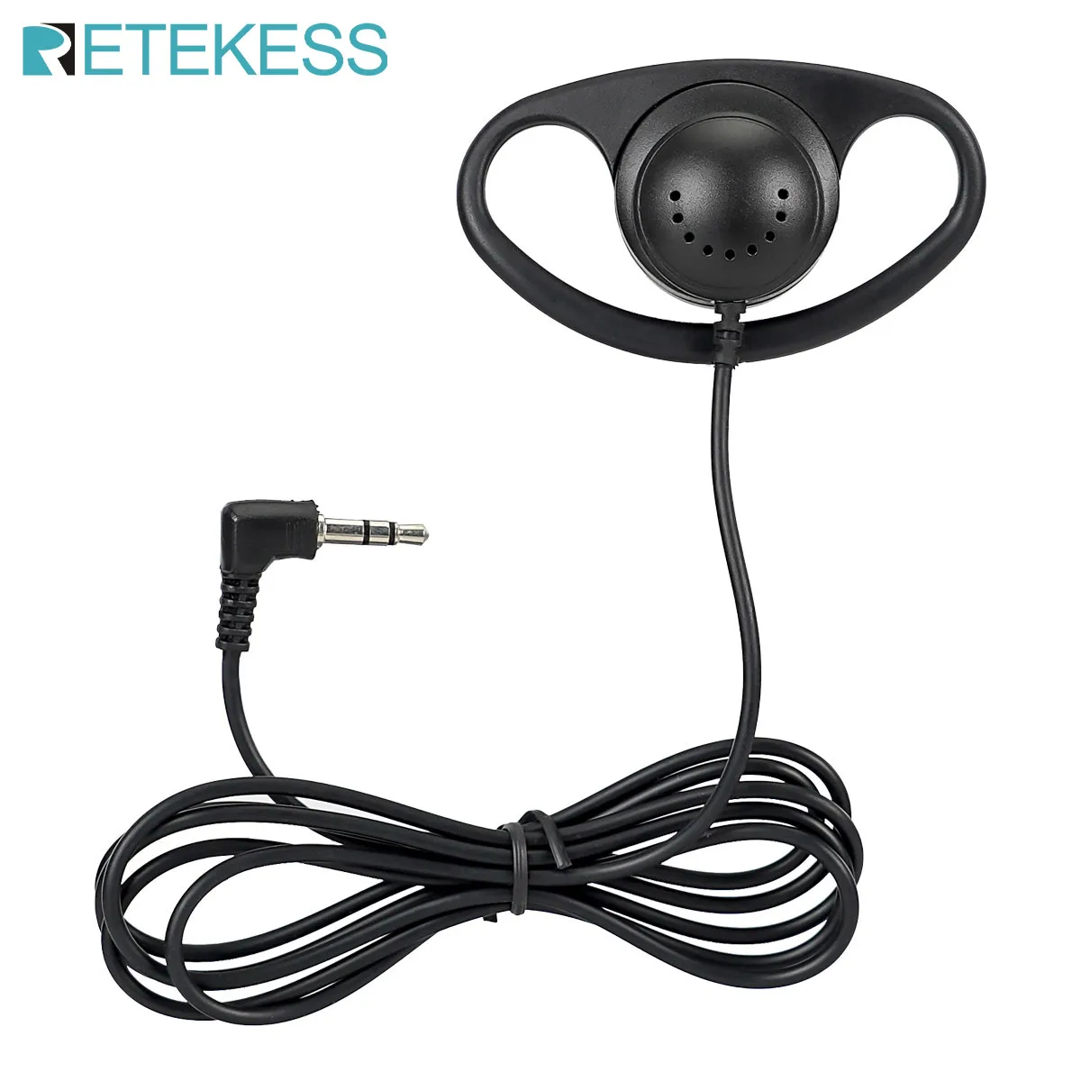 Retekess TT028 3.5mm D Shape Earpiece Headset Single Side Ear Hook Earphone for Wireless Radio Tour guide System T131/T131S