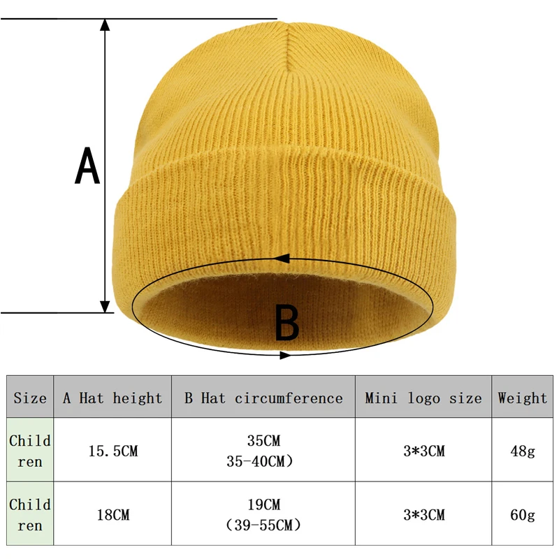 Autumn Winter Mother Kids Knit Hat Solid Color Baby Beanie Hats Newborn Accessories Children Cap for Girls Boys Family Matching