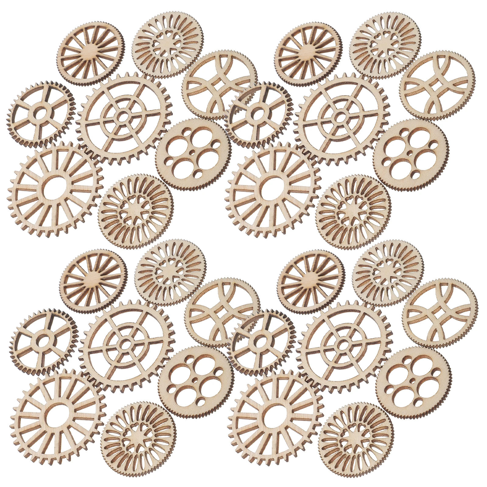 

100 Pcs Wooden Wall Decor Industrial Gear Ornaments for Home Bar Shop Bedroom Living Room Art