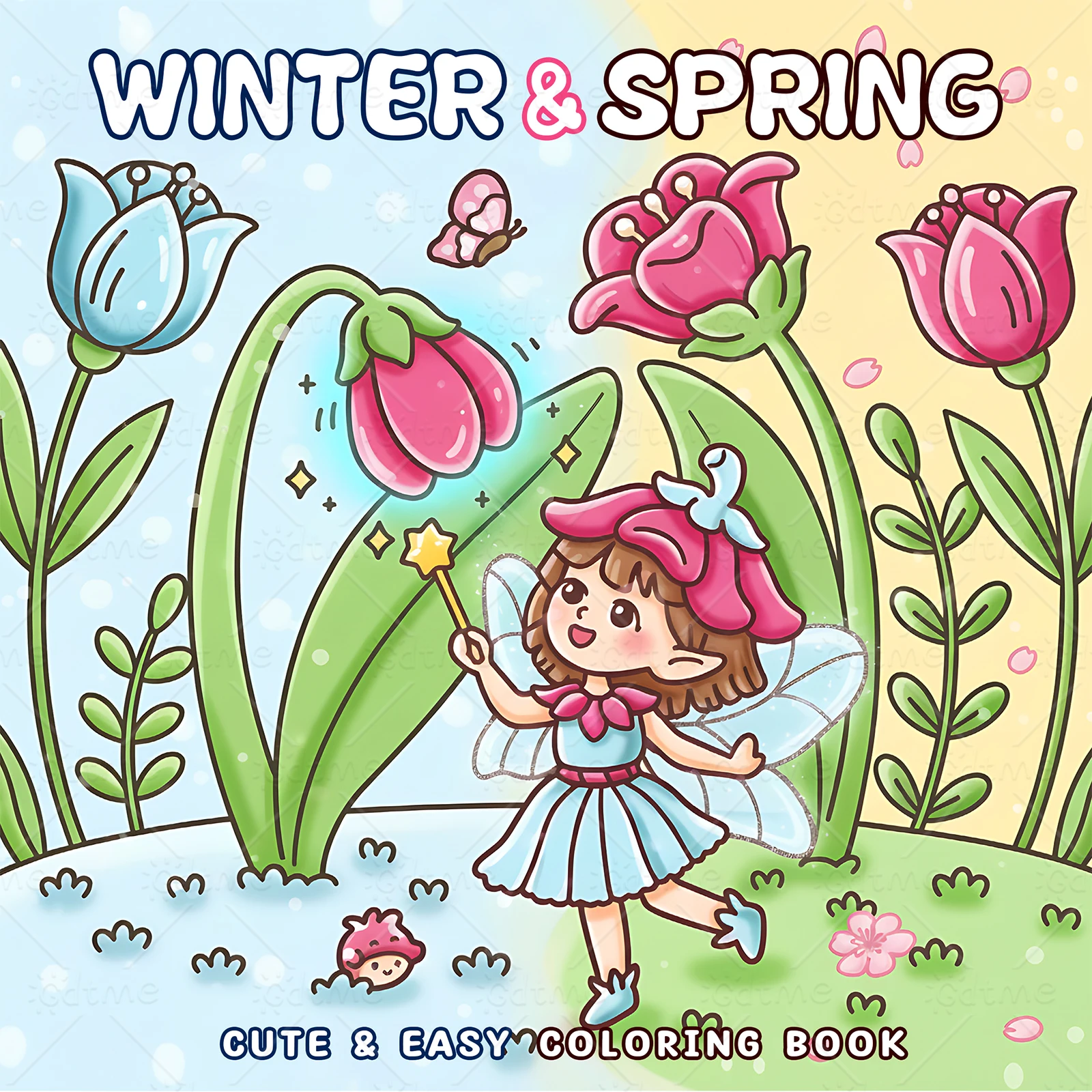 WINTER & SPRING Bold-easy Patterns Coloring Book for Adults Cute Drawing Book Perfect Gift for Party and Birthday