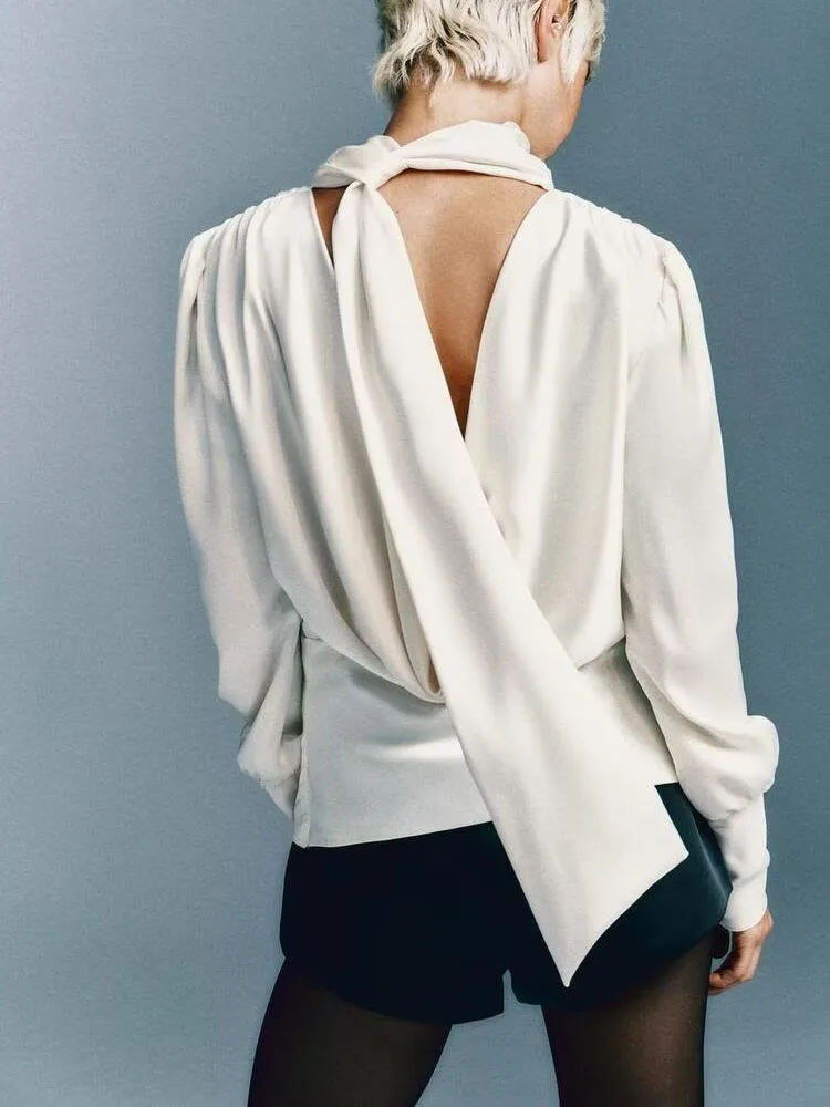 Winter Neue Faion Seide Satin Gefühl Knoten Verziert irt Ele Quali frauen Kleidung Bühne Kostüm Hanfu