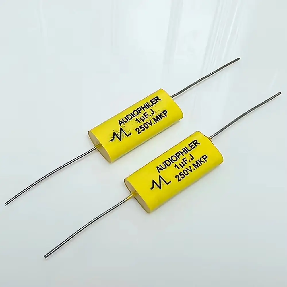 1Pcs 250V 1uF-47uF MKP Film Capacitor Non-polar Round Yellow Style Polypropylene Capacitor Axial Lead Type CBB20 High Frequency