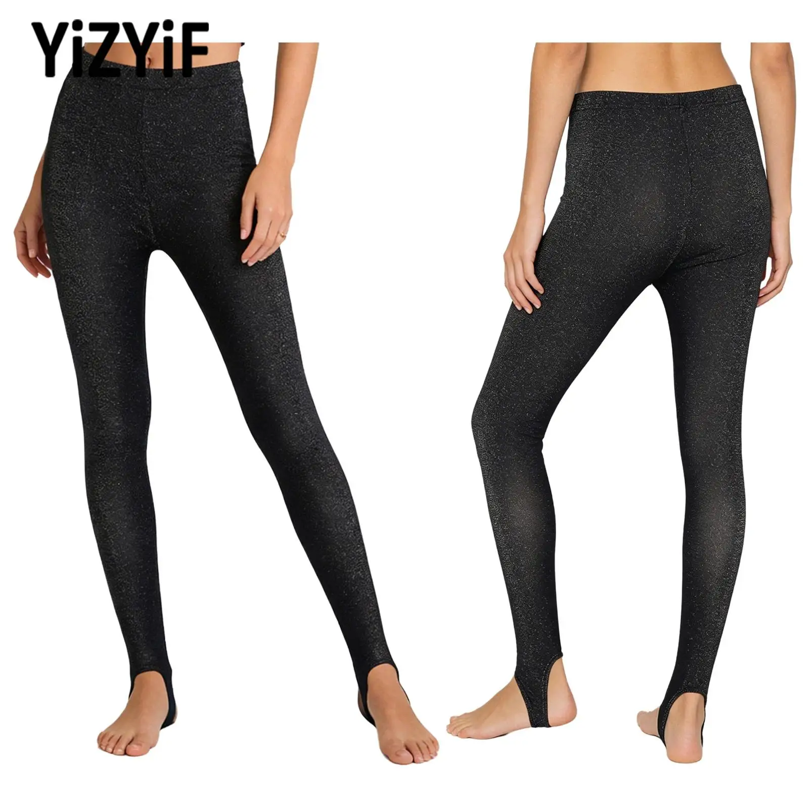 

Womens Stretchy Sports Pants Trousers Dance Yoga Gym Workout Clothes Ladies Sheer Mesh Stirrup Leggings High Waist Skinny Pants