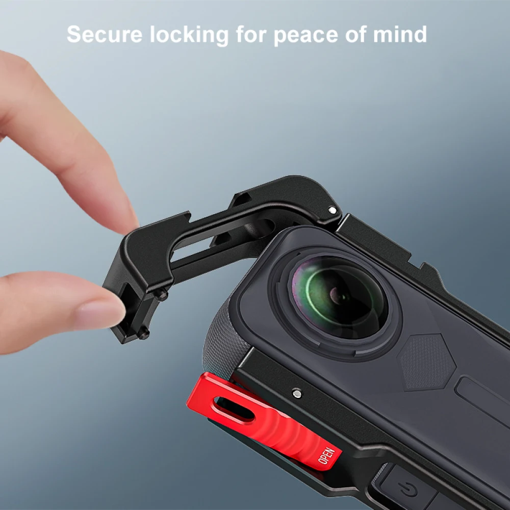 Aluminum Rabbit Cage Protective Case Multifunctional Metal Frame Expansion Adapter Mount for Insta360 X5 Action Camera ﻿