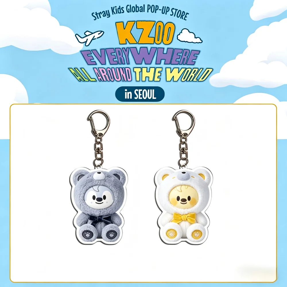 

5CM skzoo Stray Kids New Album Flash Acrylic Keychain Pendant Jewelry Bag Pendant Fan Essential Gift