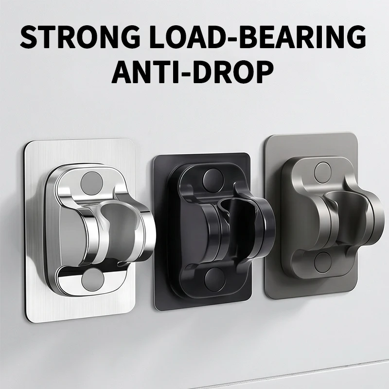 No Drill Shower Holder Adjustable Shower Bracket Stick on Wall Mount for Handheld Showerhead Universal 1/2