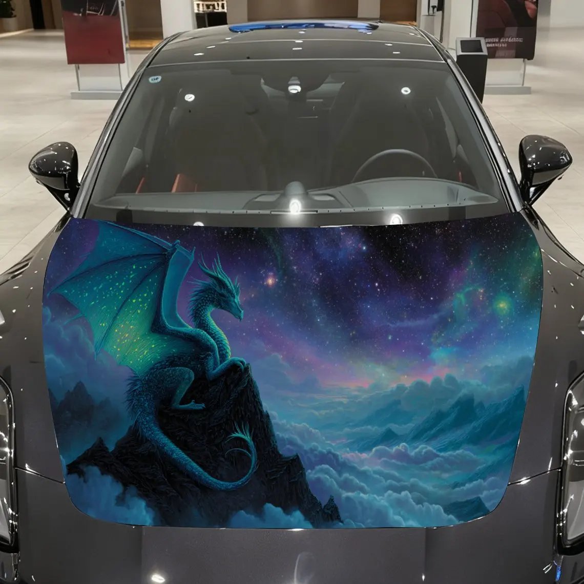 

Mysterious Nebula Dragon Print car hood stickers, waterproof self-adhesive, scratch resistant, easy to stick, durable car PVC st