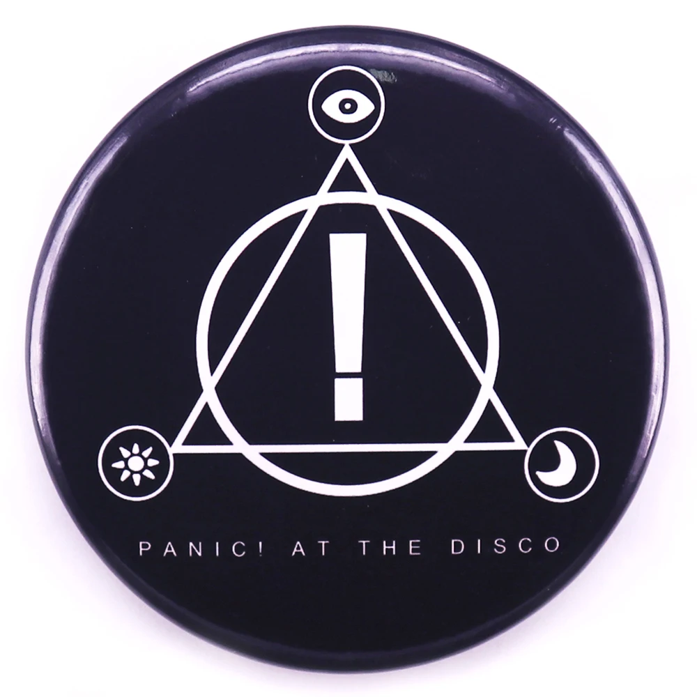 Panic at The Disco Rock Logo symbol Button Pin Fashion Jewelry Accessories Tinplate