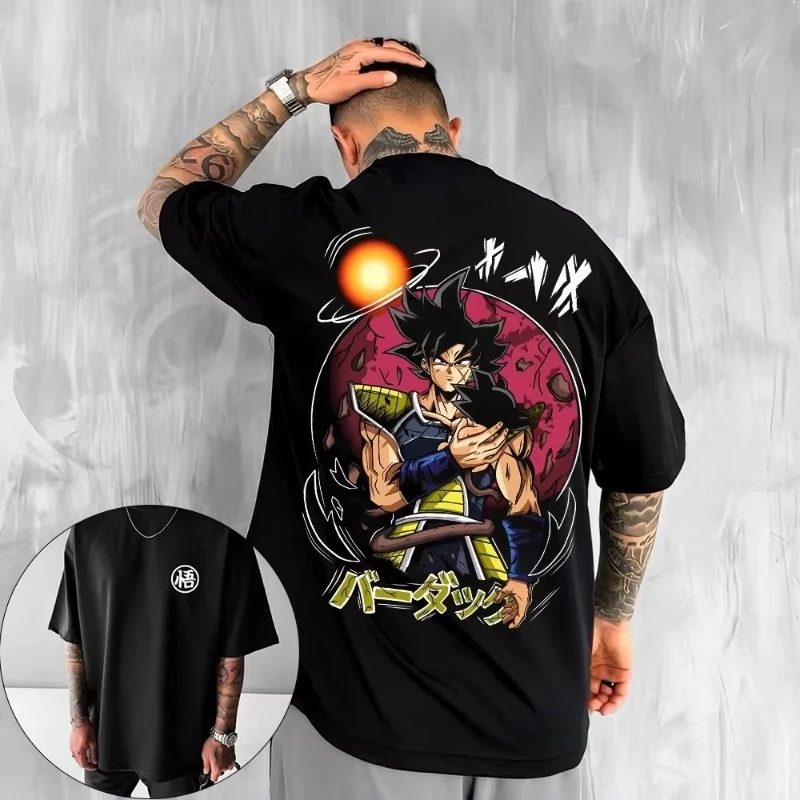 

Хлопковая футболка с рисунком Dragon Ball Goku Vegeta, свободная футболка высшего качества с короткими рукавами и принтом для мужчин и женщин