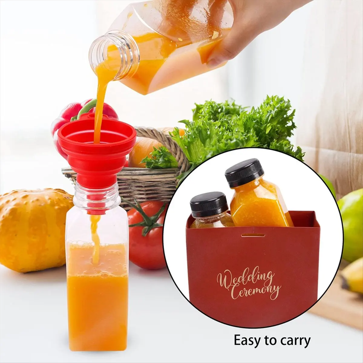 AA83 20Pcs 12oz Empty Plastic Juice Bottles with Caps,Reusable Water Bottles, Clear Containers with Black Tamper Evident Lids