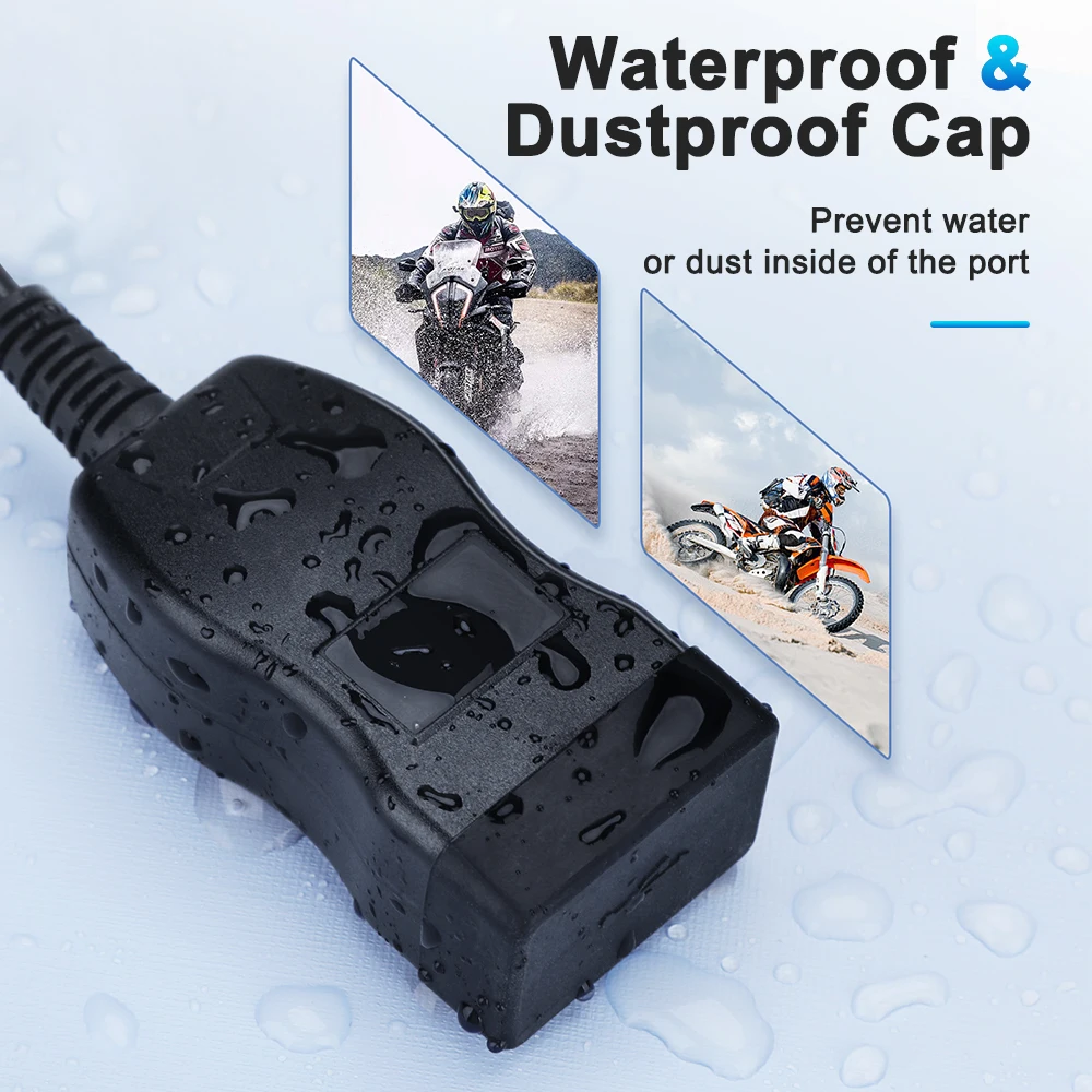 Motorcycle USB Fast Charger with Switch Voltmeter 12V Power Supply Adapter Handlebar Charger for Mobile Phone Charger