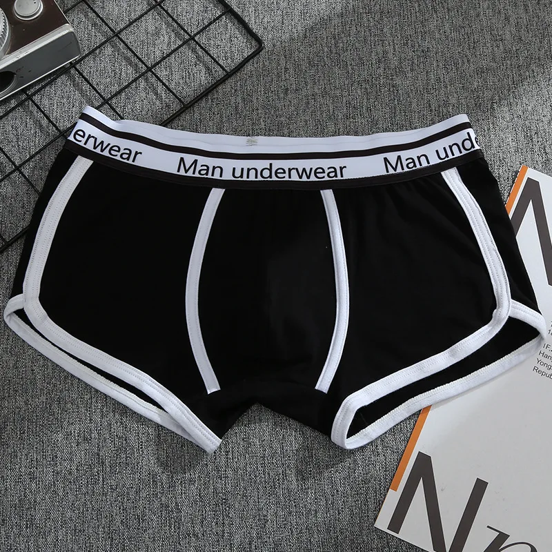 1 Article Men Sports Boxers Shorts Underpants Underwear Black White Gray M L XL Breathable Fashion Fitness Sports Fitness